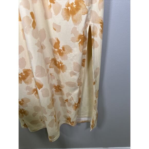 Abercrombie & Fitch Midi Dress SP Yellow Floral Long Sleeve Keyhole Wedding‎ - Picture 5 of 8